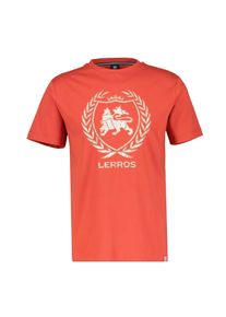 Lerros Herren T-Shirt "Lerros T-Shirt mit Logoprint", rot, Gr. S, 100% Baumwolle, Shirts