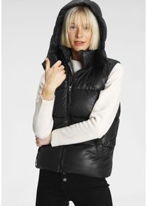 ALPENBLITZ Damen Steppweste "Surabaya", schwarz, casual, Gr. 46, unifarben, kontrastfarbene Details, Web, Obermaterial: 100% Polyester. Futter: 100%