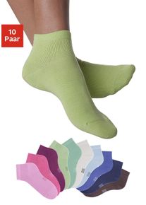 H.I.S. H.I.S Damen Kurzsocken, Gr. 35, bunt, Polyamid, Baumwolle, Elasthan, unifarben, Socken, mit verstärkter Ferse und Spitze