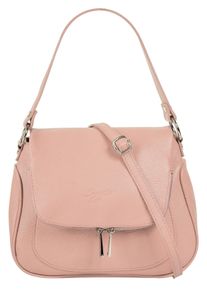 Samantha Look Damen Umhängetasche, rosa, Leder, unifarben, leicht glänzend, Taschen, echt Leder, Made in Italy