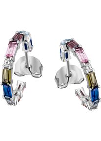 Firetti Damen Paar Creolen "Schmuck Geschenk Silber 925 Ohrschmuck Ohrringe Regenbogen", Silber 925 (Sterlingsilber), bunt, Silber 925