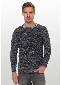 Rusty Neal Herren Strickpullover, schwarz, casual, Gr. L, unifarben, 70% Polyacryl, 30% Baumwolle, Pullover, mit stylischem Muster