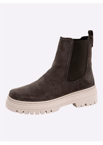 Gabor Damen Stiefelette, Gr. 6, grau, Leder, Veloursleder, modisch, Schuhe