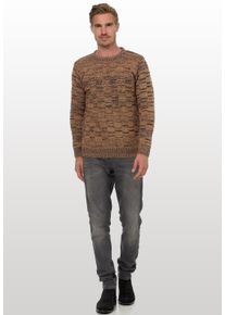 Rusty Neal Herren Strickpullover, braun, casual, Gr. XL, unifarben, 70% Polyacryl, 30% Baumwolle, Pullover, mit dezenter Musterung und Strick-Design