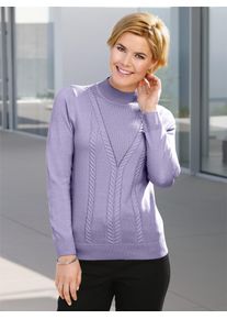 Casual Looks Damen Stehkragenpullover "Pullover", lila, Gr. 40, unifarben, 100% Polyacryl, Pullover