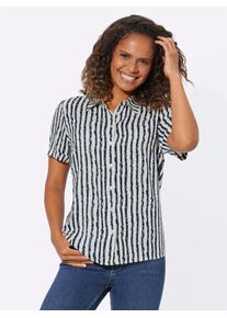 Casual Looks Damen Kurzarmbluse, bunt, Gr. 36, gemustert, mehrfarbig, gestreift, 100% Viskose, Blusen