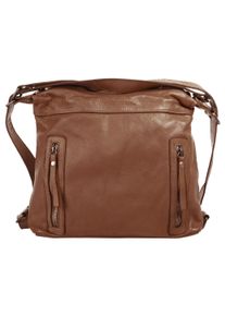 Samantha Look Damen Shopper, braun, Leder, vintage, Taschen, echt Leder, Made in Italy