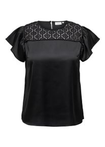 Only CARMAKOMA Damen Shirtbluse "CARHANNABELL SS TOP WVN BF", schwarz, modisch, Gr. 54, unifarben, Web, Obermaterial: 100% Polyester, Blusen