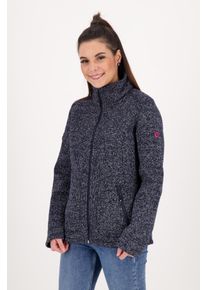 DEPROC Active Damen Strickfleecejacke "KITTOBE LAKE WOMEN", schwarz, casual, Gr. 36, 100% Polyester, Jacken, Kontrastreissverschluss