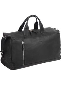 Alassio Weekender "Toro", schwarz, Glattleder, unifarben, Taschen, mit Trolley-Aufsteck-System