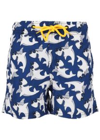 ZIGZAG Kinder Badeshorts "Ruben", blau, Gr. 140, bedruckt, Elasthan, Polyester, Badehosen, mit coolem Print