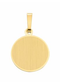 Adelia´s ADELIA ́S Damen Ketten-Anhänger "585 Gold Gravurplatte Anhänger Ø 13,6 mm", Gelbgold 585, gold, Gelbgold 585, Schmuckanhänger, 585 Gold Goldschmuck