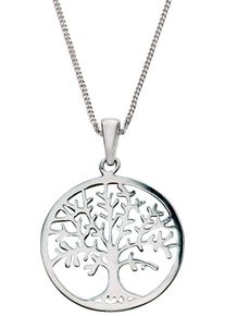 Firetti Damen Kette mit Anhänger "Schmuck Geschenk Silber 925 Halsschmuck Halskette Panzerkette Baum", Silber 925 (Sterlingsilber), L: 45cm, silber,