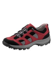 Waldläufer WALDLÄUFER Damen Schnürschuh, Gr. 7,5, rot, Textil, Nubukleder, sportlich, Schuhe