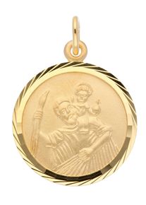 Adelia´s ADELIA ́S Damen Ketten-Anhänger "333 Gold Anhänger Christophorus Ø 16 mm", Damen, Gelbgold 333, gold, Gelbgold 333, Schmuckanhänger, Goldschmuck für