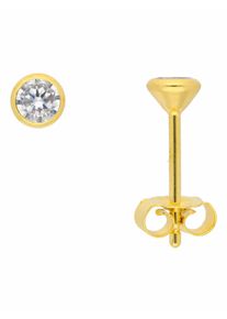 Adelia´s ADELIA ́S Damen Paar Ohrhänger "1 Paar 585 Gold Ohrringe / Ohrstecker mit Zirkonia Ø 4 mm", Damen, Gelbgold 585, gold, Gelbgold 585, Ohrringe, 585