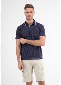 Lerros Herren Poloshirt "Lerros Poloshirt mit Finelinerstreifen", blau, Gr. S, 100% Baumwolle, Shirts