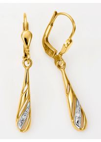 Lady Damen Paar Ohrhänger, Diamanten ct, Diamanten-Metall, gold, Diamanten, Metall, Ohrringe