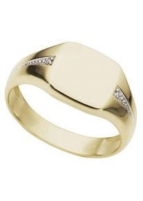 Firetti Herren Diamantring "Schmuck Geschenk Gold 333 Herrenring Goldring Siegelring Diamant", 19, 0,01 ct P2 = erkennbare Einschlüsse, Gelbgold