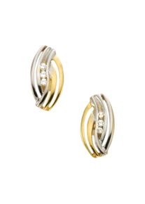 Vivance Damen Paar Ohrstecker "333/- Gelbgold bicolor 6x Zirkonia", ONE-SIZE, Gold, bunt, Gold, Ohrringe