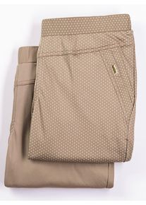 Classic Basics Damen 7/8-Hose, beige, Gr. 38, unifarben, gemustert, 94% Polyester, 6% Elasthan, Hosen