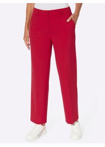 Inspirationen Damen Bügelfaltenhose, rot, Gr. 40, unifarben, 63% Polyester, 34% Viskose, 3% Elasthan, Hosen