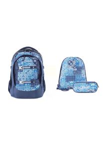 2be Kinder Schulrucksack "Royal", blau, Kunstfaser, casual, Rucksäcke, im 3er Set mit Turnbeutel und Federmäppchen