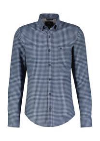 Lerros Herren Langarmhemd "Lerros Karohemd mit Dobby-Struktur", blau, Gr. S, 100% Baumwolle, Hemden