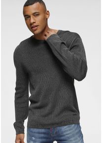 Bruno Banani Herren Strickpullover, schwarz, casual, Gr. M, Feinstrick, Obermaterial: 50% Baumwolle, 50% Polyacryl, Pullover, gewaschene Optik