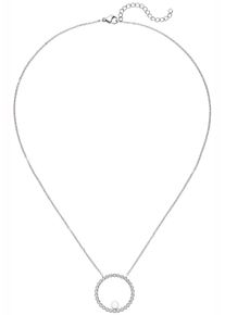Jobo Damen Kette mit Anhänger, Perlen-Edelstahl, L: 50cm, silber, Perlen, Edelstahl, Halsketten, Edelstahl mit Süßwasser-Zuchtperle