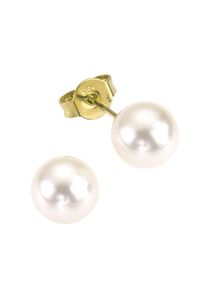 Diamonds by Ellen K. Damen Paar Ohrstecker "Gold 585 Akoya-Perle 6,5-7mm", ONE-SIZE, Gold, gelb, FASCINATION BY ELLEN K., Gold, Ohrringe