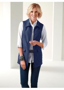 Classic Basics Damen Longweste, blau, Gr. 40, unifarben, 100% Polyester, Westen