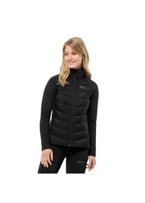 Jack Wolfskin Damen Fleecejacke "TASMAN DOWN HYBRID W", schwarz, sportlich, Gr. XS, unifarben, Fleece, Obermaterial: 96% Polyester, 4% Elasthan.