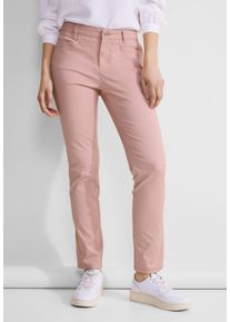 Street One Damen Stoffhose, rosa, casual, Gr. 32, unifarben, Web, 97% Baumwolle, 3% Elasthan, Hosen, Middle Waist