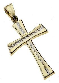 Firetti Damen Kreuz-Anhänger "Schmuck Geschenk Gold 333 Halsschmuck Anhänger für Halskette Kreuz", Gelbgold 333, 1,02 g, gold, Gelbgold 333,