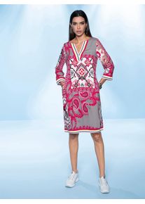 Heine Damen Sommerkleid "Druck-Kleid", rosa, Gr. 36, gemustert, mehrfarbig, bedruckt, 100% Viskose, Kleider