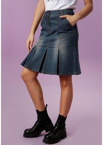 Aniston CASUAL Damen Jeansrock, blau, Basic, Gr. 40, used, Web, Denim/Jeans, Obermaterial: 79% Baumwolle, 19% Polyester, 2% Elasthan, Röcke, mit