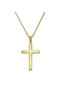 Diamonds by Ellen K. Damen Kette mit Anhänger "Gold 333 mit Motiv Kreuz", 45/42cm, Gold, L: 45cm B: 19.0mm, gelb, FASCINATION BY ELLEN K., Gold, B:19.0mm, Halsketten