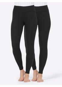 wäschepur WÄSCHEPUR Damen Leggings, schwarz, Gr. 36, unifarben, 72% Baumwolle, 28% Polyester, Hosen