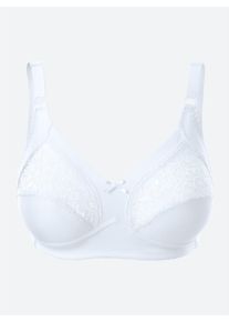 Naturana Damen Bügelloser BH, Gr. 90, weiß, 95% Baumwolle, 5% Elasthan, BHs