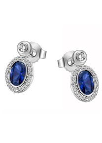 Firetti Damen Paar Ohrstecker "Schmuck Geschenk Silber 925 Ohrschmuck", Silber 925 (Sterlingsilber), blau, Silber 925 (Sterlingsilber), Ohrringe, mit