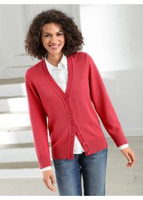 Casual Looks Damen Strickjacke, rot, Gr. 40, unifarben, 50% Baumwolle, 50% Polyacryl, Strickjacken
