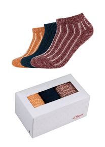 s.Oliver Damen Sneakersocken "Sneakersockenbox 3er Pack", Gr. 39, rot, 69% Polyester 29% Polyester 2% Elasthan, meliert, Socken