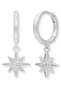 Engelsrufer Damen Paar Creolen "Twinkle, twinkle, little Star, Stern", Silber 925 (Sterlingsilber), silber, Silber 925 (Sterlingsilber), Ohrringe,
