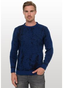 Rusty Neal Herren Strickpullover, blau, casual, Gr. S, mehrfarbig, 70% Polyacryl, 30% Baumwolle, Pullover, im angesagten zweifarbigen Design