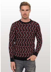Rusty Neal Herren Strickpullover, schwarz, casual, Gr. XXL, mehrfarbig, 70% Polyacryl, 30% Baumwolle, Pullover, in tollem Design