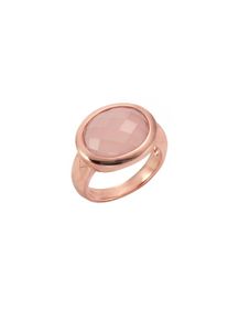 JAMELLI Damen Fingerring "925 Silber rosé vergoldet mit Chalcedon", 056 (17,8), Silber 925 (Sterlingsilber), rosa, Silber 925 (Sterlingsilber),