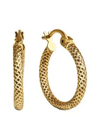 Celesta Damen Paar Creolen "375 Gold strukturiert", ONE-SIZE, Gold, gelb, Gold, Ohrringe