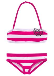 Bench. Kinder Bandeau-Bikini, pink, Gr. 122, gestreift, Polyamid, Bikini-Sets, mit trendigen Streifen