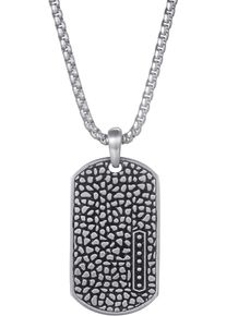 Firetti Damen Kette mit Anhänger "Schmuck Geschenk Edelstahl Halsschmuck Halskette Dog Tag Reptil", Edelstahl, L: 52cm B: 2,5mm, schwarz, Edelstahl,
